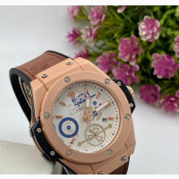 Quality, Dated, Leather Strap Hublot Watch
