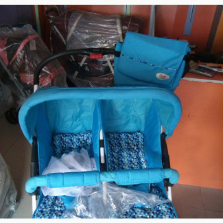 Double Twin Stroller Suitable From Birth, Lightweight, Comp