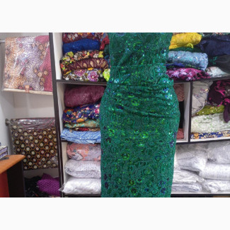 Quality Sequence Lace Emerald Green