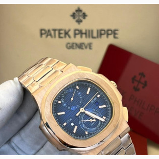 PATEK PHILIPPE Automatic Engine Blue Face Chain Wrist Watche