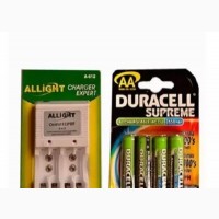 Duracell Supreme AA Rechargeable Batteries with Alight Charger - Brand New