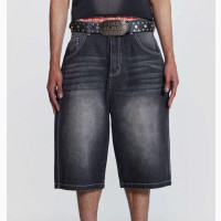 Jumbo Jorts - Luxury Washed Black Shorts for Men