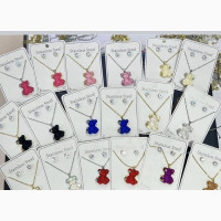 Teddy Bear Necklace and Earring