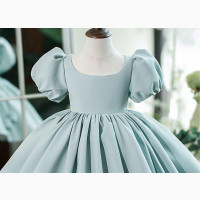 Flower Blue Dress, Children Birthday Party Baptism Dress