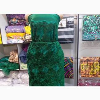 Emirate Green Mixed With Velvet Lace