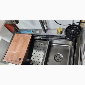 Kitchen Sink With Mixer Tap Black