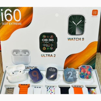 2 Watches + 7 Straps And Earpod I60 Ultra 8 Smartwatch