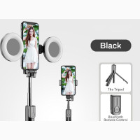 Selfie Stick With Tripod Stand With 2 Ring Light