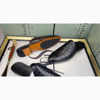 Black and Brown Leather Half Shoes