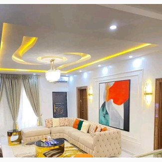 Partitioned Creamy L Shaped Sofa