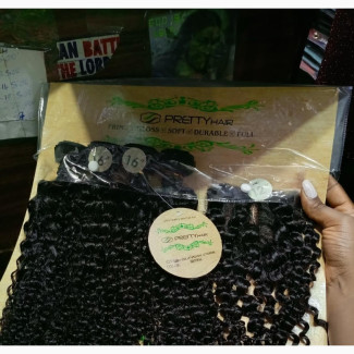 High Quality Curly Human Hair Bundle -With Closure