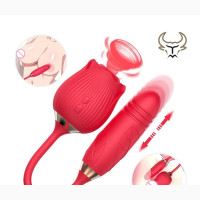 2in1 Clitoris Sucker and Vibrating Wand Dildo