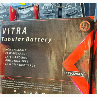 12v 220ah Original Vitra Tubular Battery With 2yrs Warranty