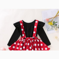 Girls Dress Set Flying Sleeve Top + Polka 871719372