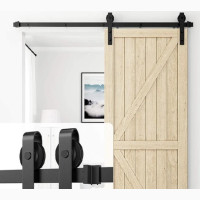 Brand New Sliding Barn Wood Door Kit - Black
