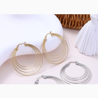 Elegant Titanium Steel Gold Earrings - Wholesale and Retail Deals