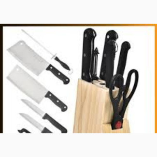 Stainless Steel Knives Set With Stand - Brand New