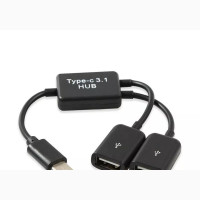 Type C to 2 OTG Port Y Splitter Cable