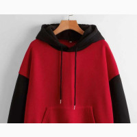 Red Black Contrast Hoodie - Sweatshirts Hoodies - Unisex - Danami