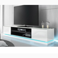 White Heart TV Console With LED Lighting