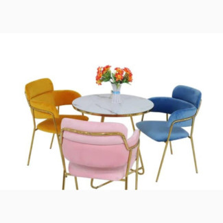 Colorful Gold Leg Dining Chair - Brand New