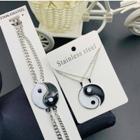 Stylish Ying Yang Bracelet and Necklace for Sale