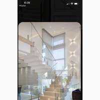 Frameless Handrail for Step Case With Tempered Glass