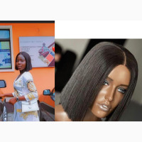 2*4 Closure Blunt Cut Hair Blend Wig