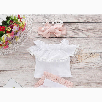 Newborn Baby Girl Shoulder Lotus Leaf Edge Brush 321738411