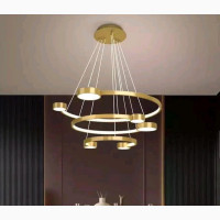 Nordic Modern LED Chandeliers Simple Golden Ring