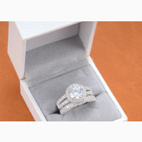 Round Cut CZ Solid Silver Wedding Ring