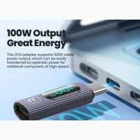 OTG Adapter 100W Digital Display USB Type C Male to Type C F