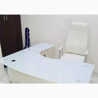 Glass Office Tables With Extension and Mobile Drawers - Brand New