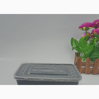 A Pack of 100pcs of 1000ml Black Food Bowl