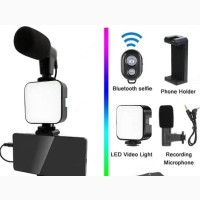 Led Selfie Tripod With Video Kit Recorder and Microphone