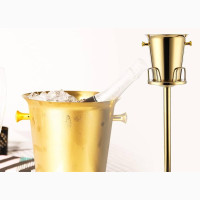 Gold Wine Bucket Stand and Stand