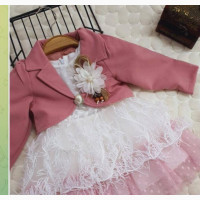 Baby Girl Dress Set: Dress Hooded Jacket