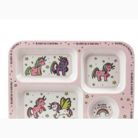 50pcs)Of 5 Compartments Kiddies Colourful Unbreakable Plate