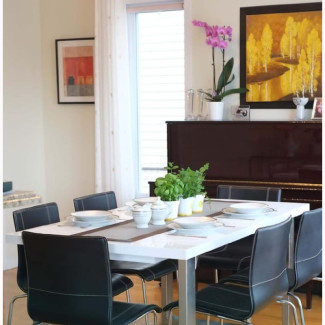 Extendible Dining Table Pedestal Table MDF Highgloss White