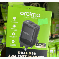 Oraimo Dual USB Fast Charger 12w With 1.5M Cable Android