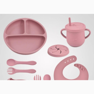 Silicone Feeding Set, Nine(9) Pieces. All Colours, BPA Free