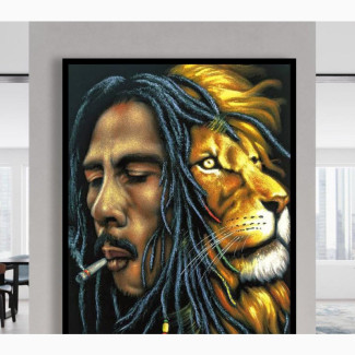 Bob Marley Lion Face Artistic Painting Wall Art