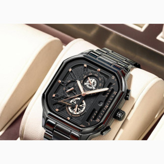 Poedagar Chain Chronograph Black Watch