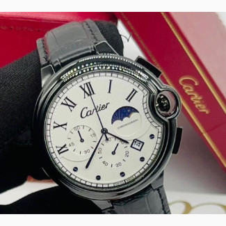 Cartier Leather Chronograph Wristwatch - Brand New