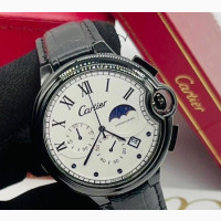 Cartier Leather Chronograph Wristwatch - Brand New