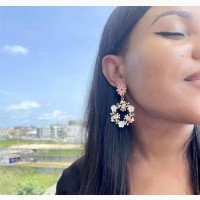 Colorful Floral Beach Flower Dangle Earrings - Non Tanish