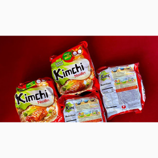 Kimchi Spicy Red Chili Ramen Noodle Soup (4 Bags) - USA Direct