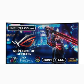 ASUS ROG 32” 1440P Curved Gaming Monitor 144hz, Freesync Hdmi