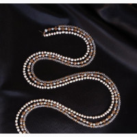 White and Gold 3 Layered Feminine Waistbead