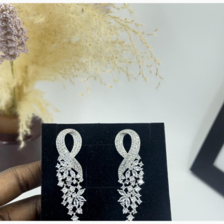 Classy Silver Bridal Earring and Jewelry